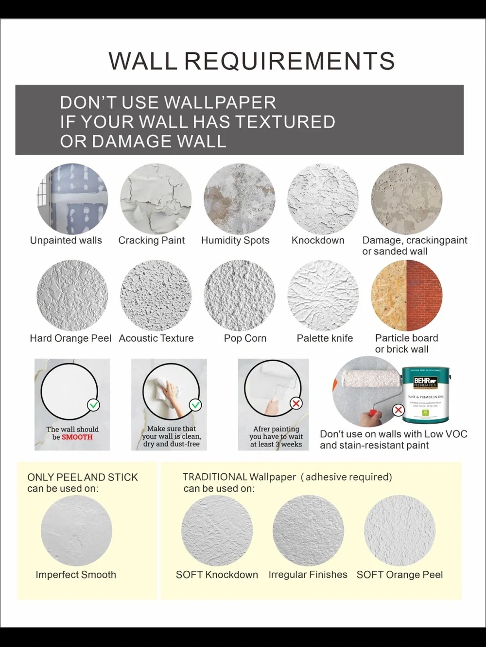 Renter Friendly Removable Fabric Wallpaper Mural - Ethereal Clouds Peel & Stick
